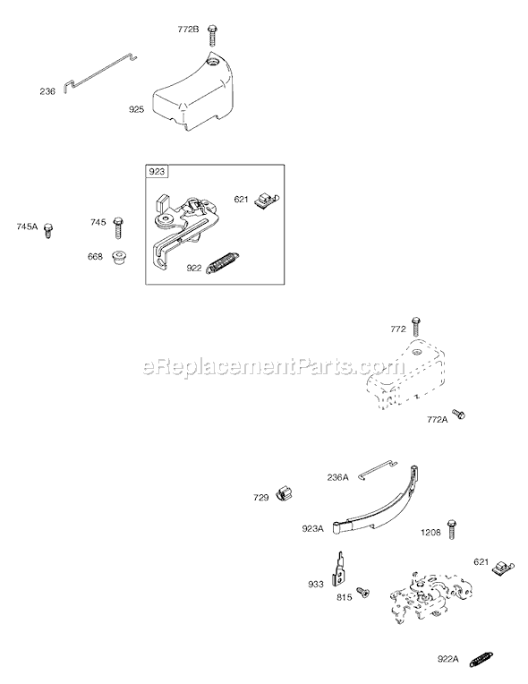 Page F Diagram and Parts List for 9D900SERIES  Briggs and Stratton Engine